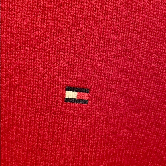 Vintage Tommy Hilfiger Vest Mens Size Large Red Lambs Wool - Picture 6 of 6